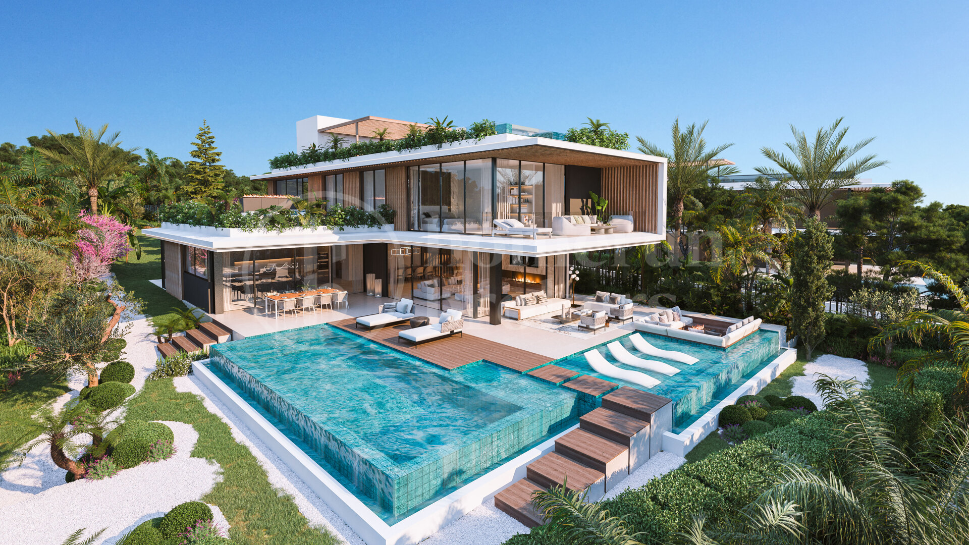 Tropical villa with infinity pool